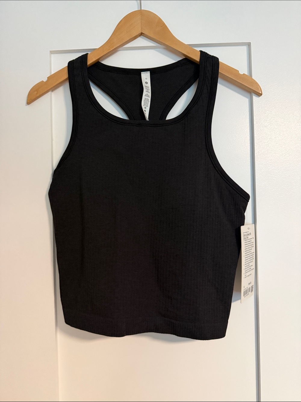 NWT lululemon Ebb to Street RB Crop Tank Black 12